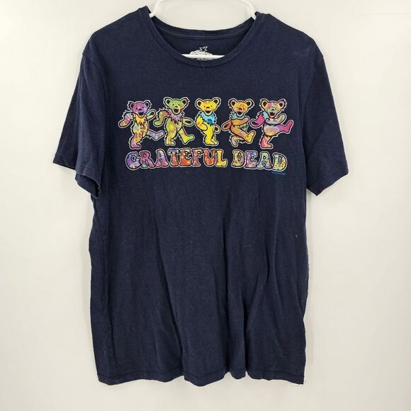 Grateful dead tshirt tee medium black rainbow tie dye bears band - Picture 1 of 3